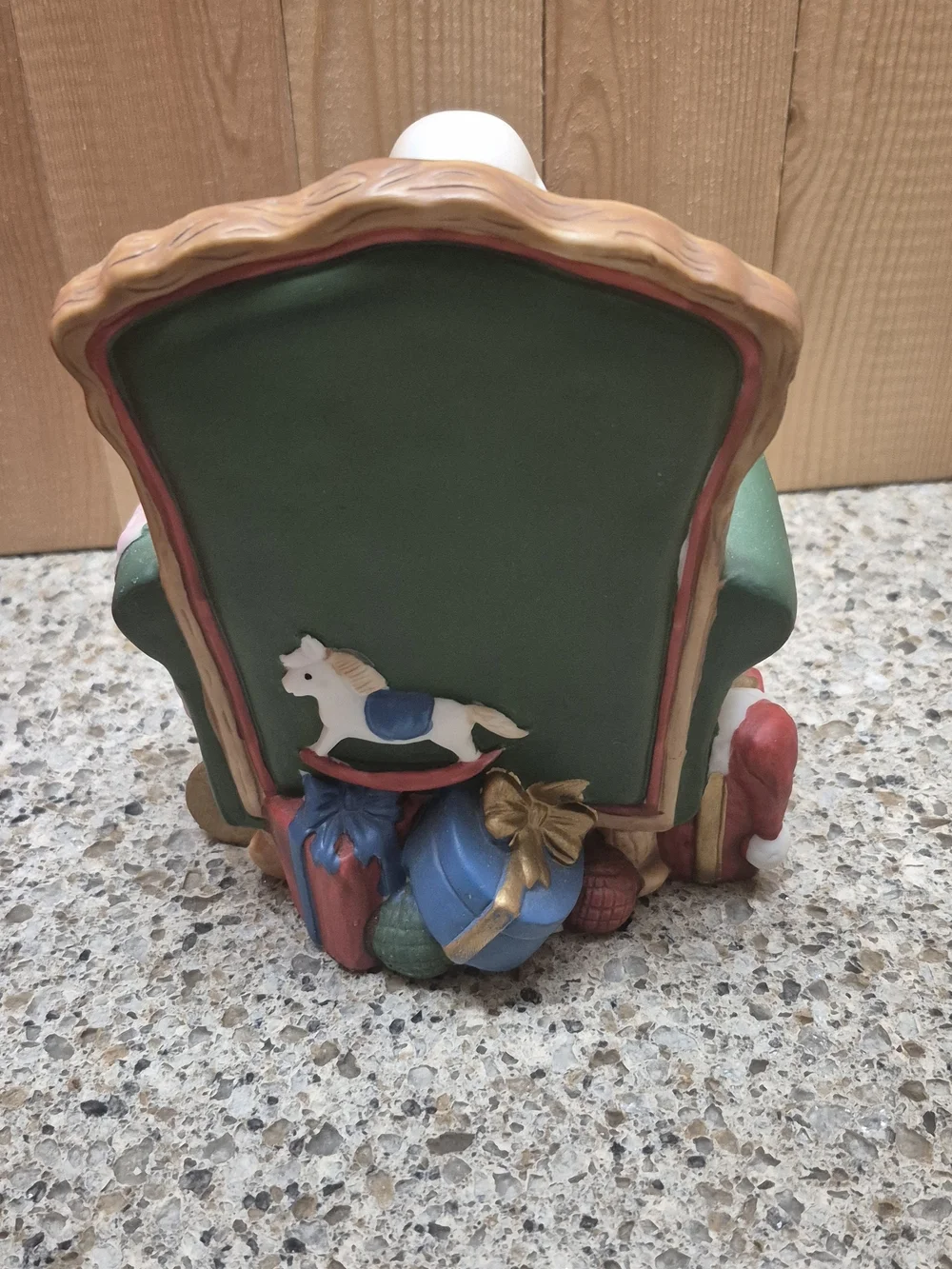 Vintage Musical Santa in Armchair Puppies Reading Letter Plays Here Comes Santa